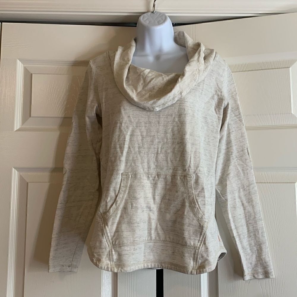 COWL NECK, by LUCY, cotton, SP, great condition, off white w/gray under tone